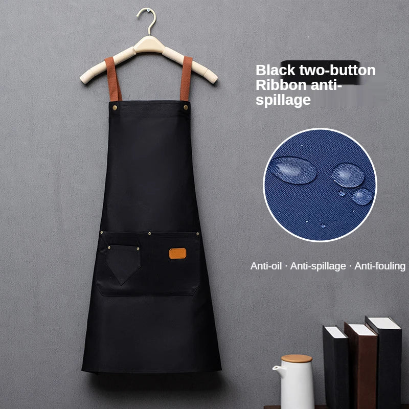 Unisex Work Apron for Kitchen, Salon & Retail black by HitMyNeed
