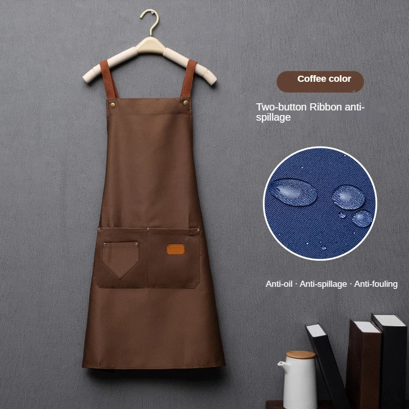 Unisex Work Apron for Kitchen, Salon & Retail chocolate by HitMyNeed