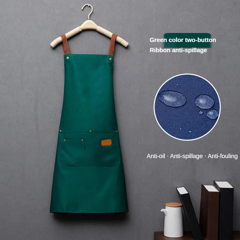 Unisex Work Apron for Kitchen, Salon & Retail green by HitMyNeed