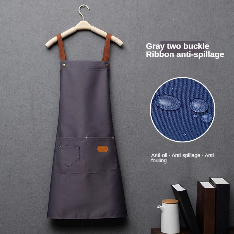 Unisex Work Apron for Kitchen, Salon & Retail light-grey by HitMyNeed