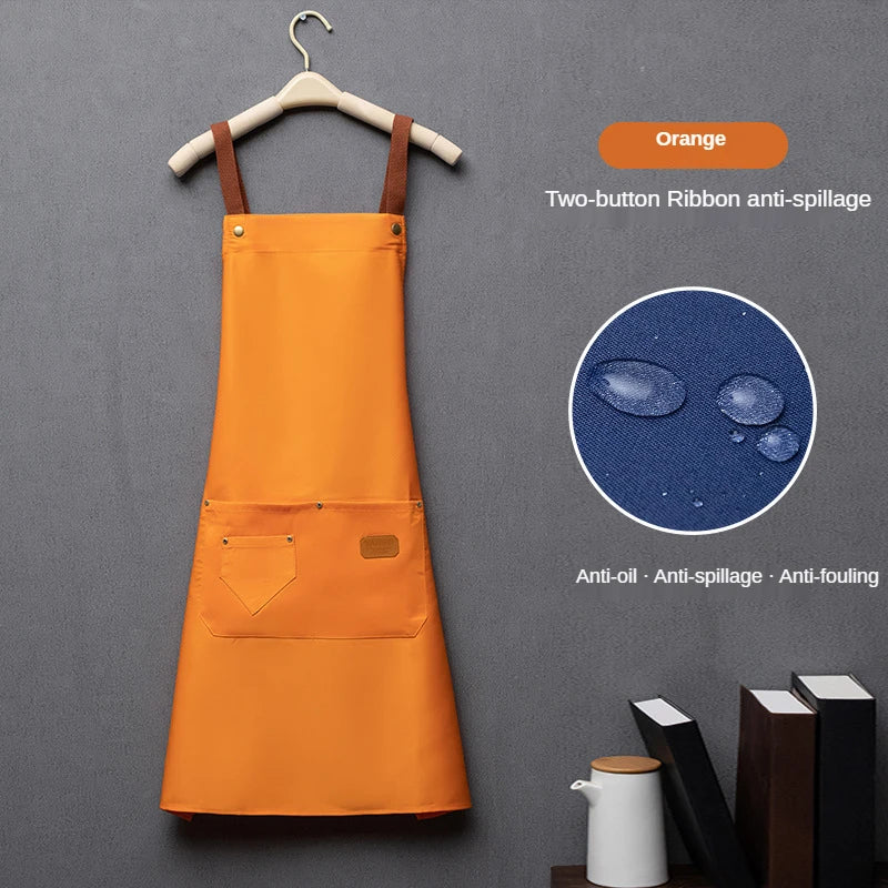 Unisex Work Apron for Kitchen, Salon & Retail orange by HitMyNeed