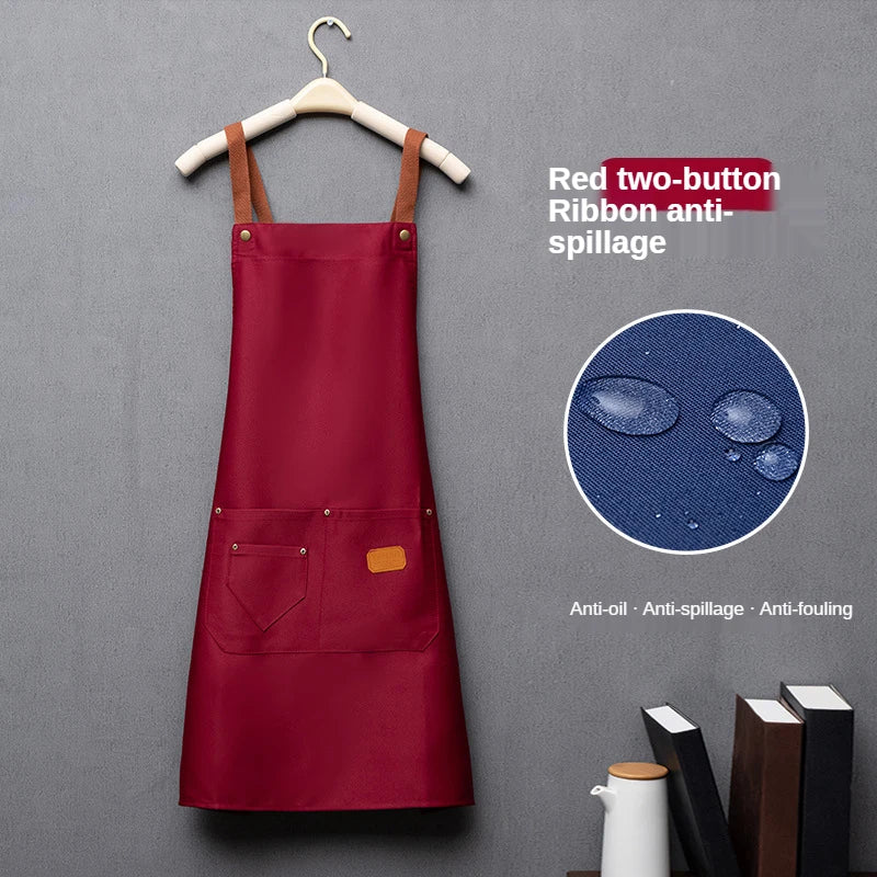 Unisex Work Apron for Kitchen, Salon & Retail red by HitMyNeed