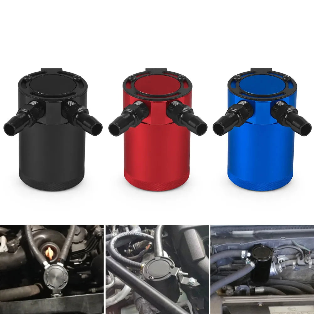 Universal 2-Port Baffled Aluminum Oil Catch Can 500ml by HitMyNeed