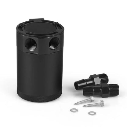 Universal 2-Port Baffled Aluminum Oil Catch Can 500ml black by HitMyNeed