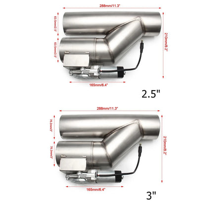 Universal 2.5"-3" Electric Exhaust Cutout Y Pipe Kit by HitMyNeed