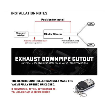 Universal 2.5"-3" Electric Exhaust Cutout Y Pipe Kit by HitMyNeed