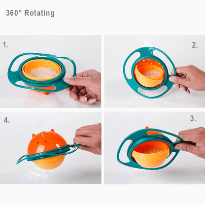 Universal 360° Gyro Bowl Spill-Resistant Kids Dish by HitMyNeed