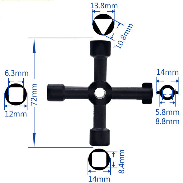 Universal 4-Way Cross Triangle Utility Key by HitMyNeed