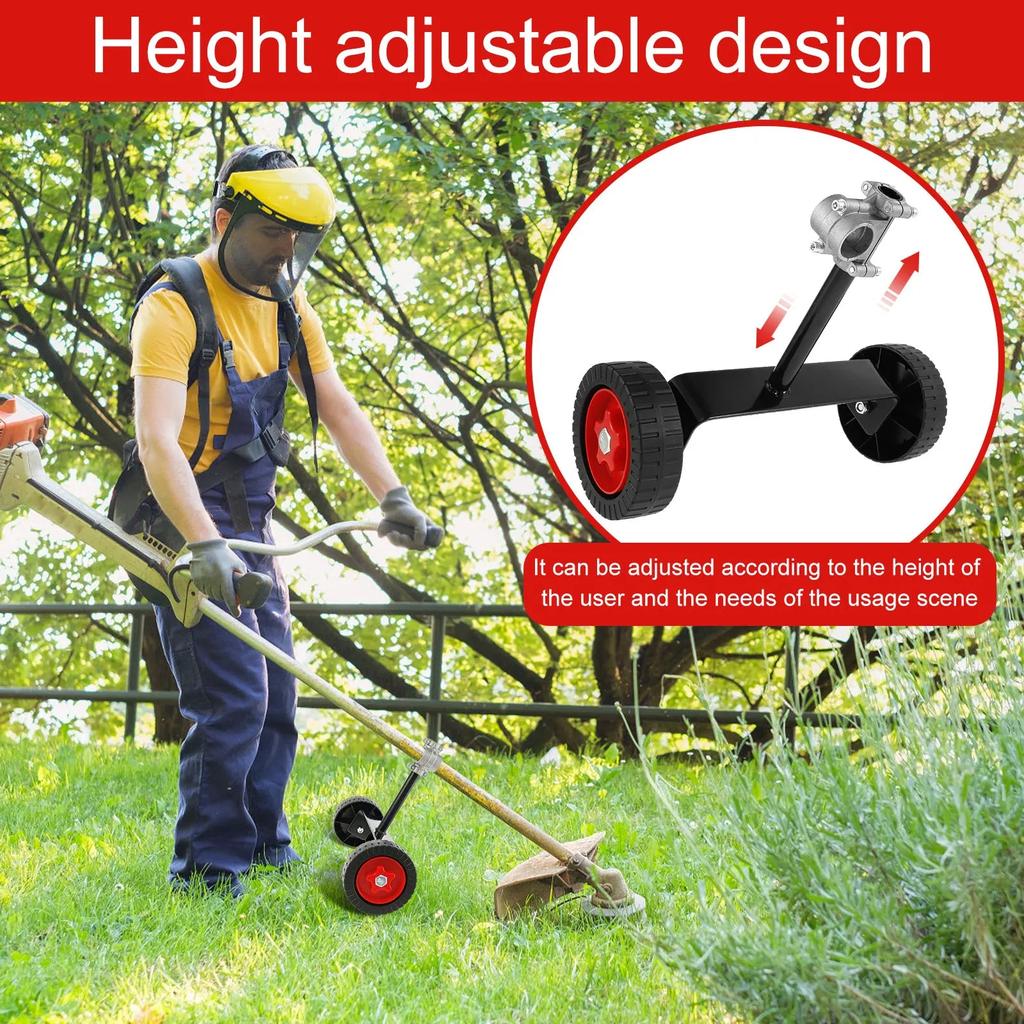 Universal Adjustable Lawn Mower & Trimmer Support Wheel by HitMyNeed