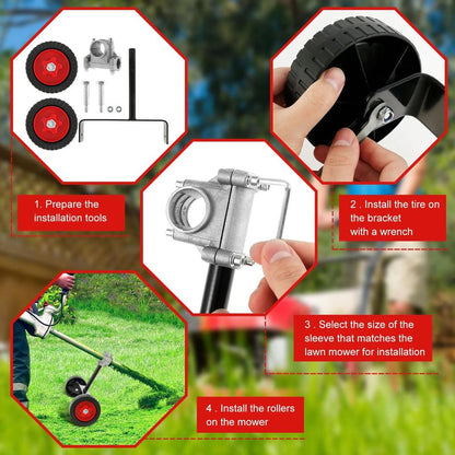 Universal Adjustable Lawn Mower & Trimmer Support Wheel by HitMyNeed
