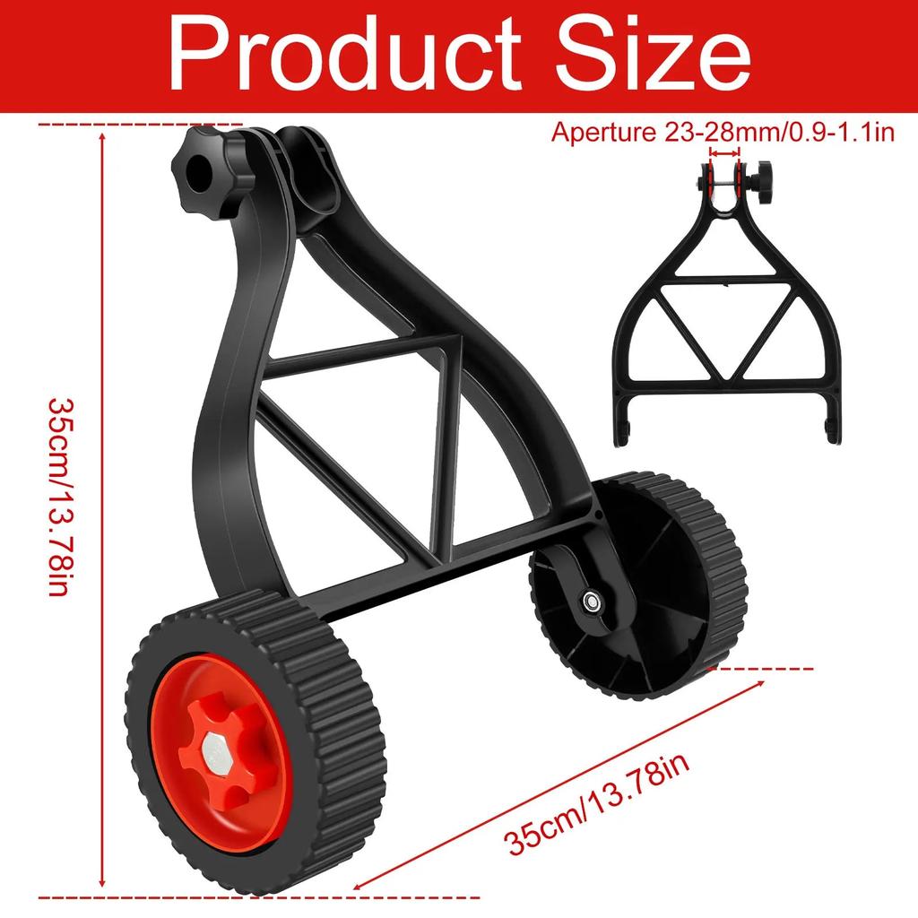 Universal Adjustable Lawn Mower & Trimmer Support Wheel by HitMyNeed