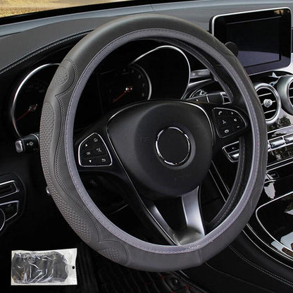 Universal Breathable Anti-Slip Leather Steering Wheel Cover gy by HitMyNeed