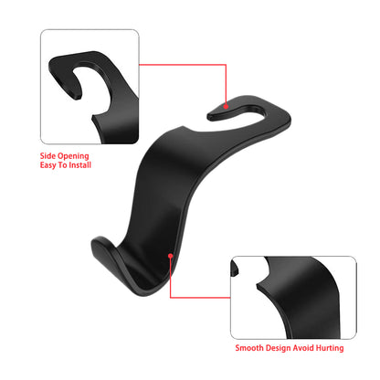 Universal Car Headrest Hooks Set (4 Pack) by HitMyNeed