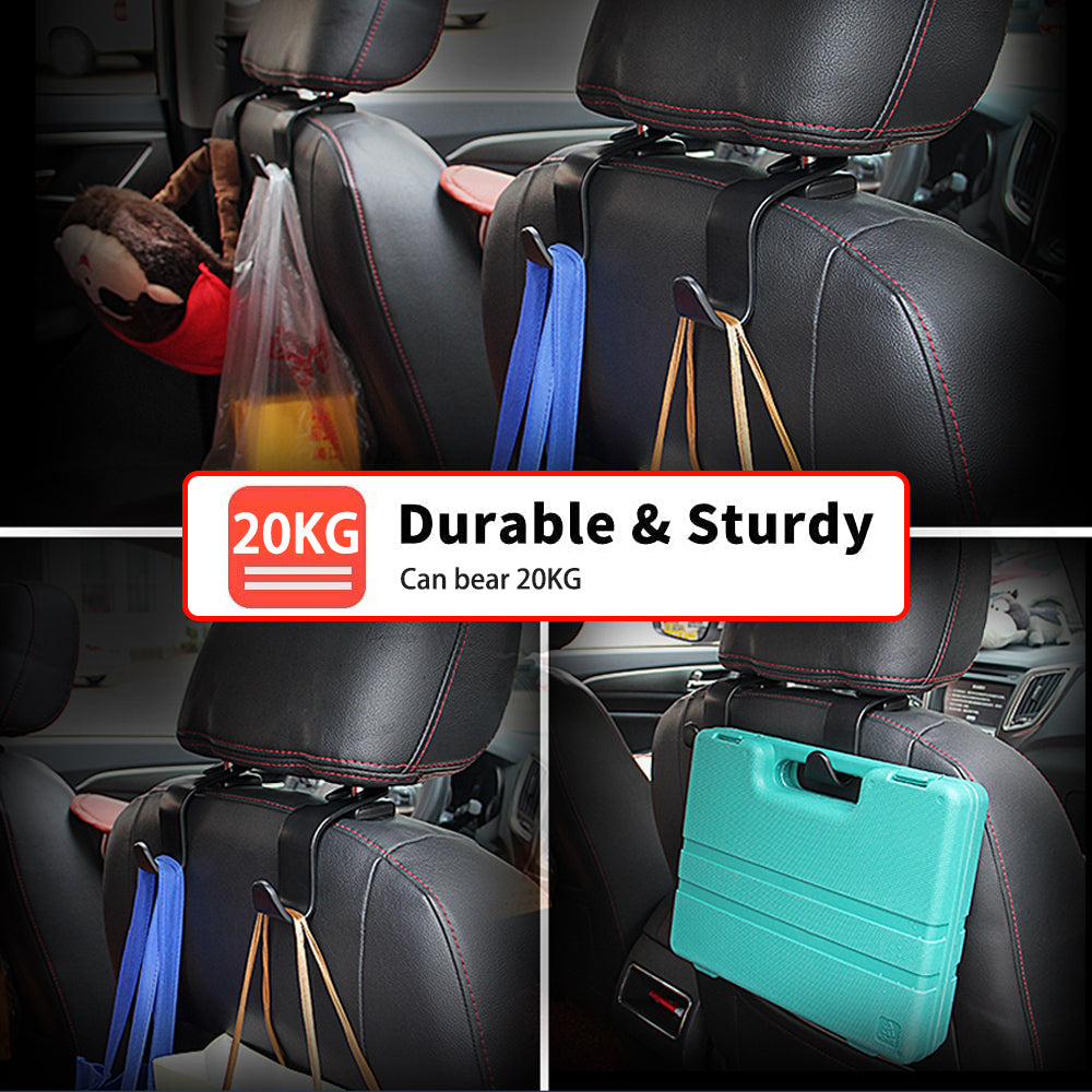 Universal Car Headrest Hooks Set (4 Pack) by HitMyNeed