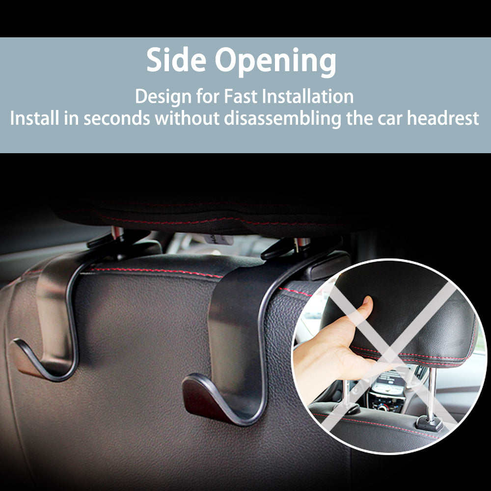 Universal Car Headrest Hooks Set (4 Pack) by HitMyNeed