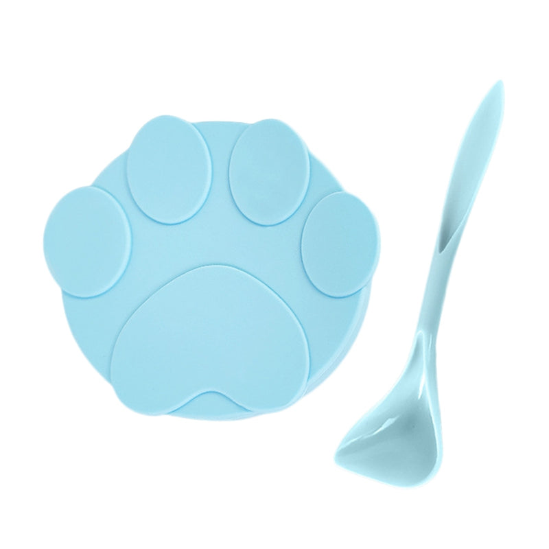 Universal Cat Food Can Lid with Double-Head Spoon blue by HitMyNeed