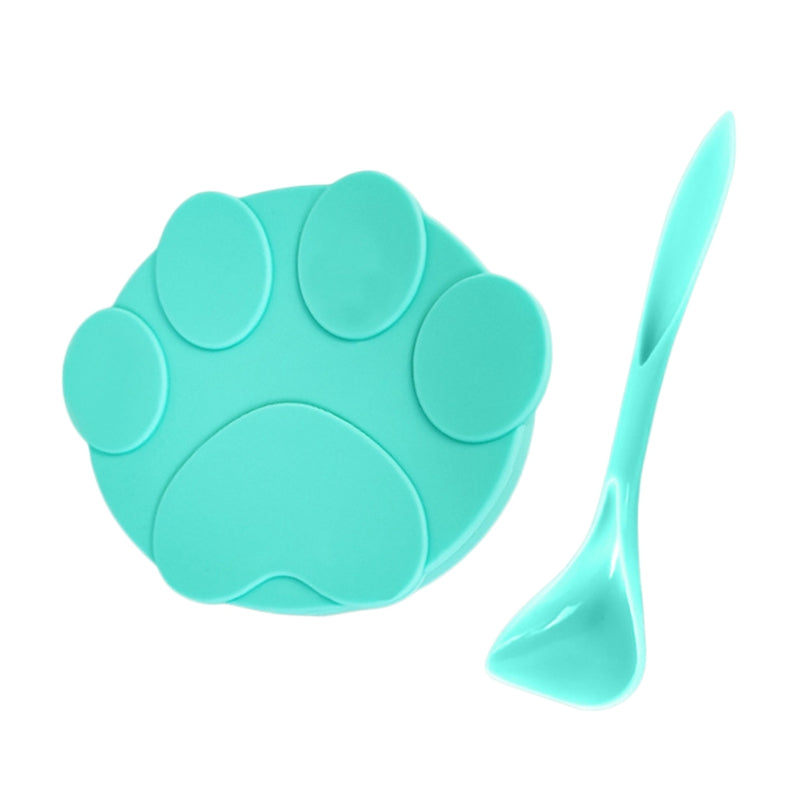 Universal Cat Food Can Lid with Double-Head Spoon green by HitMyNeed