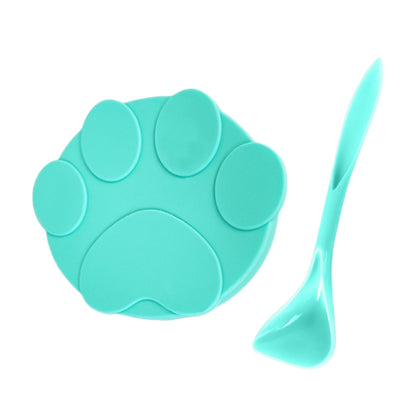 Universal Cat Food Can Lid with Double-Head Spoon green by HitMyNeed