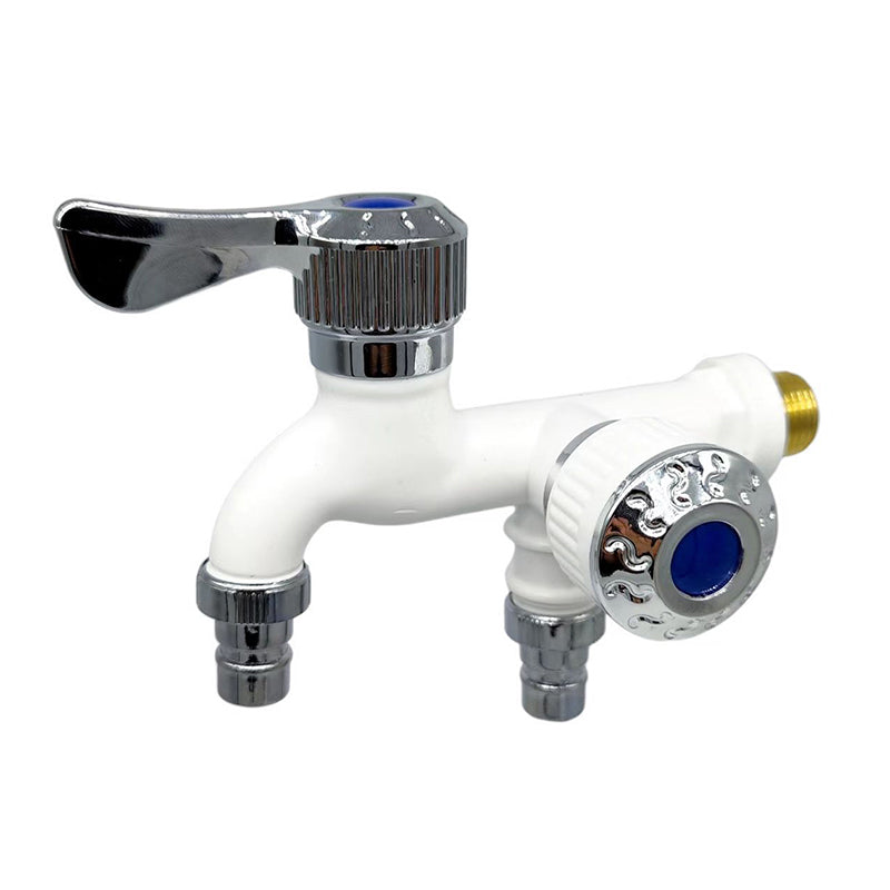 Universal Dual Outlet Faucet Tap with Hose Connector white by HitMyNeed