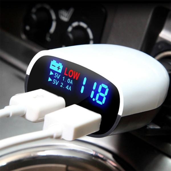 Universal Dual USB Car Charger with LED Display by HitMyNeed