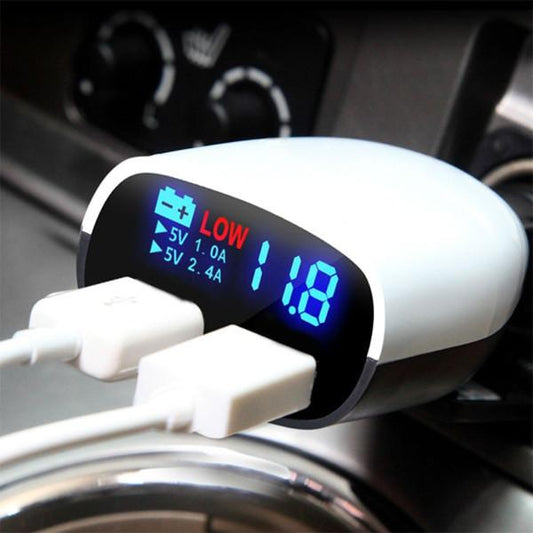 Universal Dual USB Car Charger with LED Display by HitMyNeed
