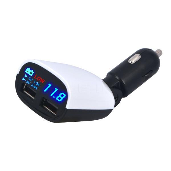 Universal Dual USB Car Charger with LED Display by HitMyNeed