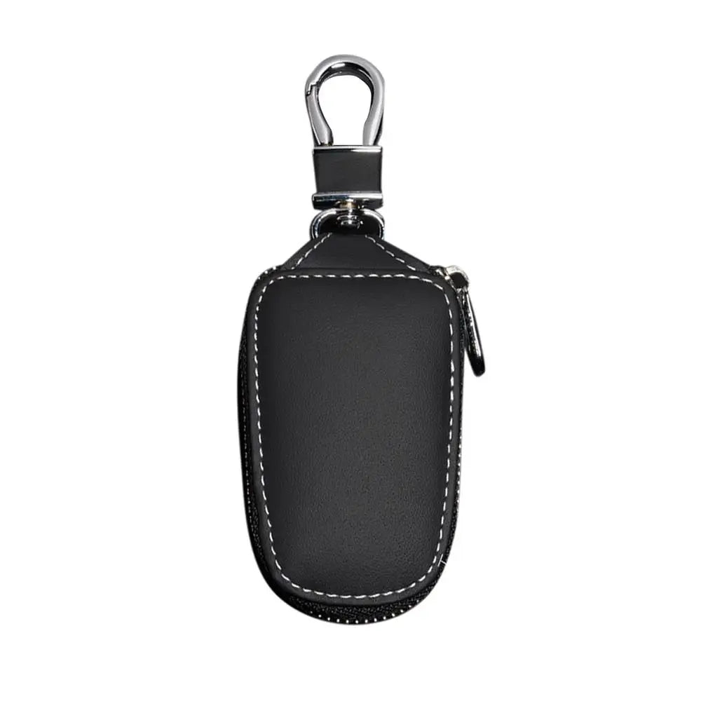 Universal Leather Car Key Fob Bag with Hook black by HitMyNeed