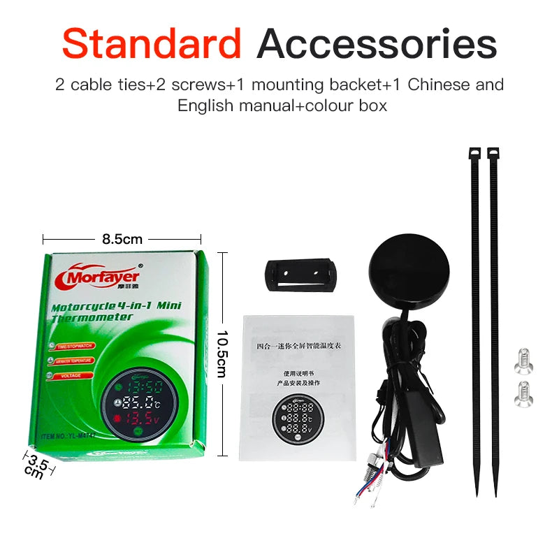 Universal Motorcycle Digital Clock & Thermometer by HitMyNeed