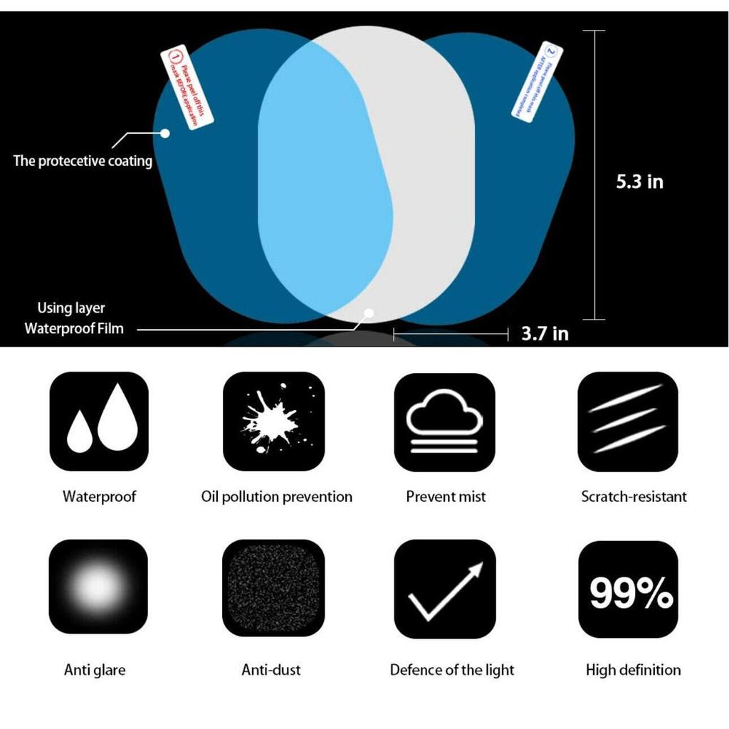 Universal Side Mirror Waterproof Films (2-Pack) by HitMyNeed