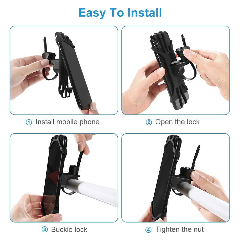 Universal Silicone Bicycle Phone Holder Mount by HitMyNeed