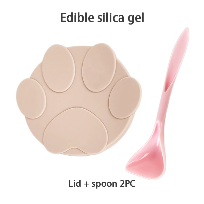 Universal Silicone Cat Food Can Lid with Spoon pink by HitMyNeed