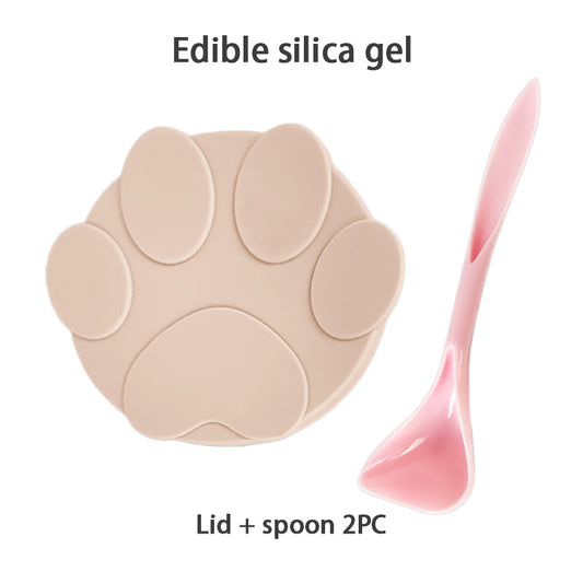Universal Silicone Cat Food Can Lid with Spoon pink by HitMyNeed