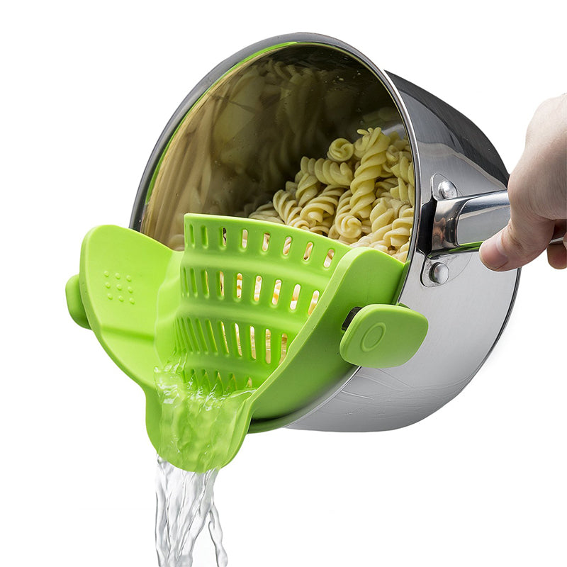 Universal Silicone Clip-On Pot and Pan Strainer by HitMyNeed