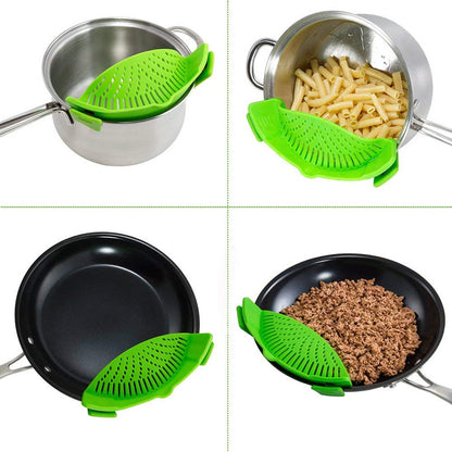 Universal Silicone Clip-On Pot and Pan Strainer by HitMyNeed