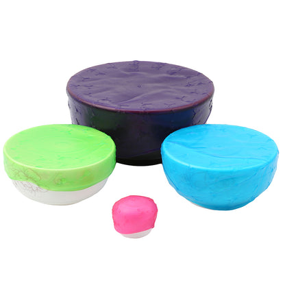 Universal Silicone Stretch Suction Lids Set (4pcs) by HitMyNeed