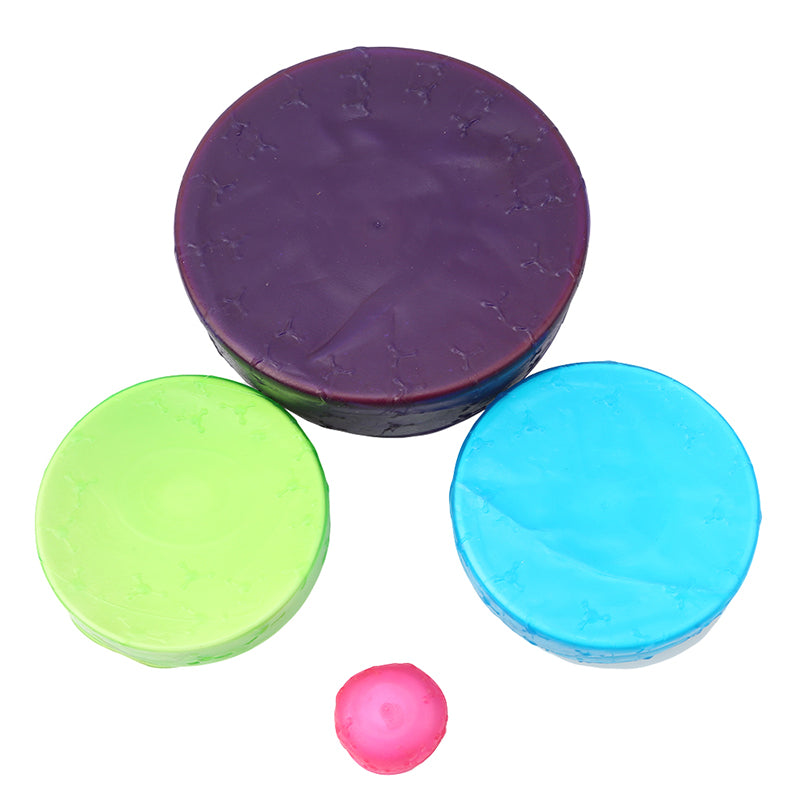 Universal Silicone Stretch Suction Lids Set (4pcs) by HitMyNeed