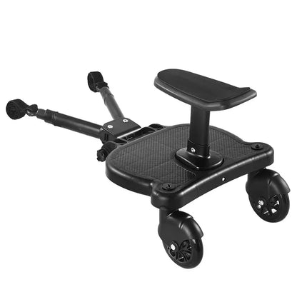 Universal Stroller Step Board Adapter with Seat double-wheel-black by HitMyNeed