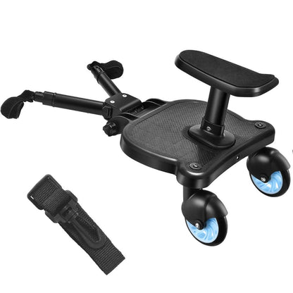 Universal Stroller Step Board Adapter with Seat double-wheel-blue by HitMyNeed