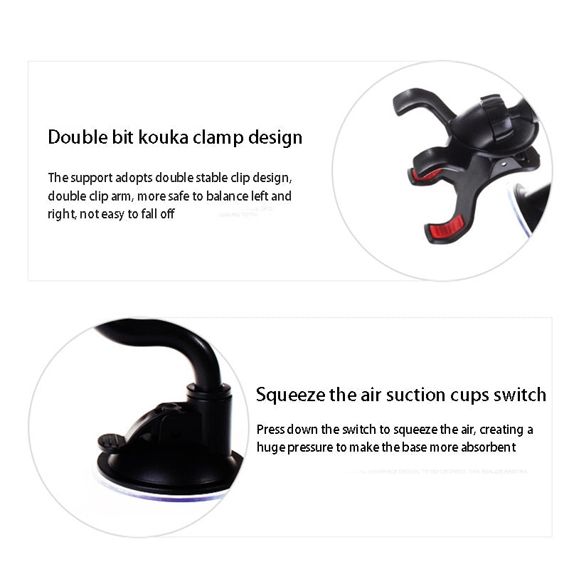 Universal Suction Phone Holder with Flexible Gooseneck by HitMyNeed