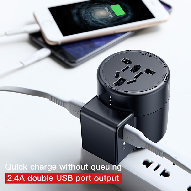 Universal Travel Adapter with Dual USB Ports by HitMyNeed