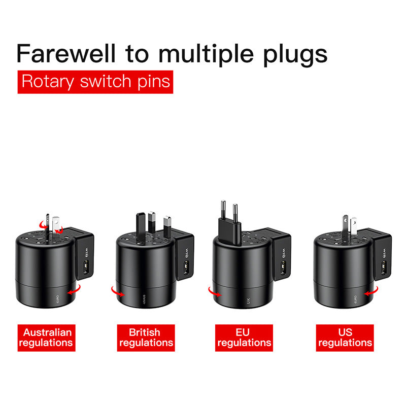 Universal Travel Adapter with Dual USB Ports by HitMyNeed