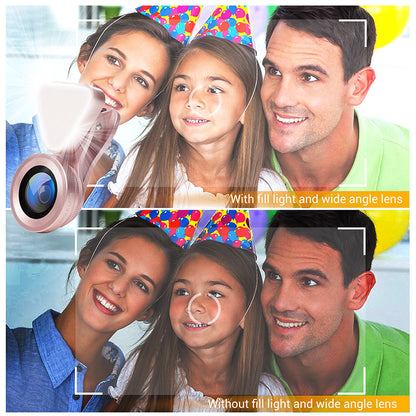 Universal Wide-Angle Selfie Lens with LED Light by HitMyNeed