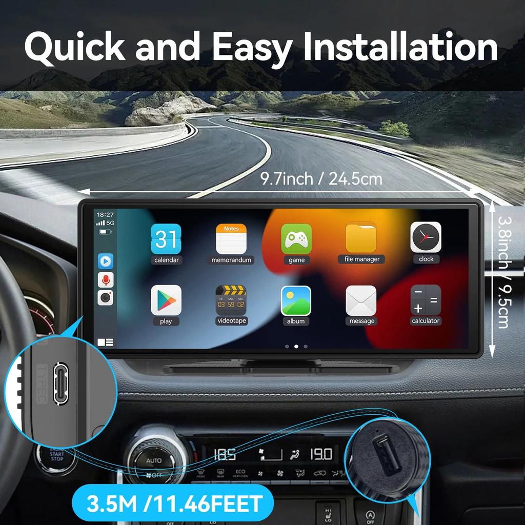 Universal Wireless CarPlay & Android Auto Touchscreen by HitMyNeed