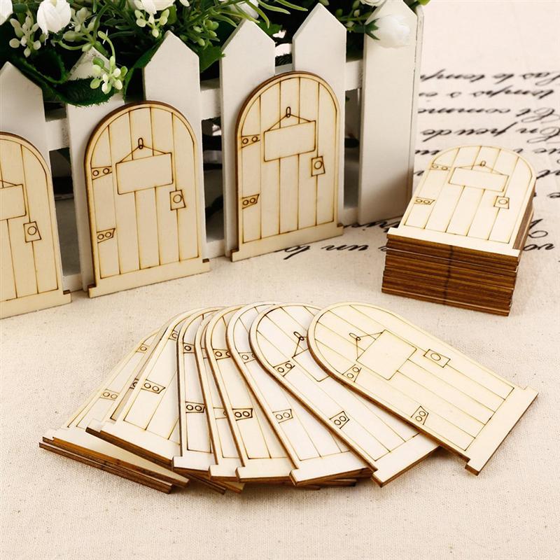 Unpainted Wooden Fairy Doors, 50-Pack Garden Ornaments by HitMyNeed