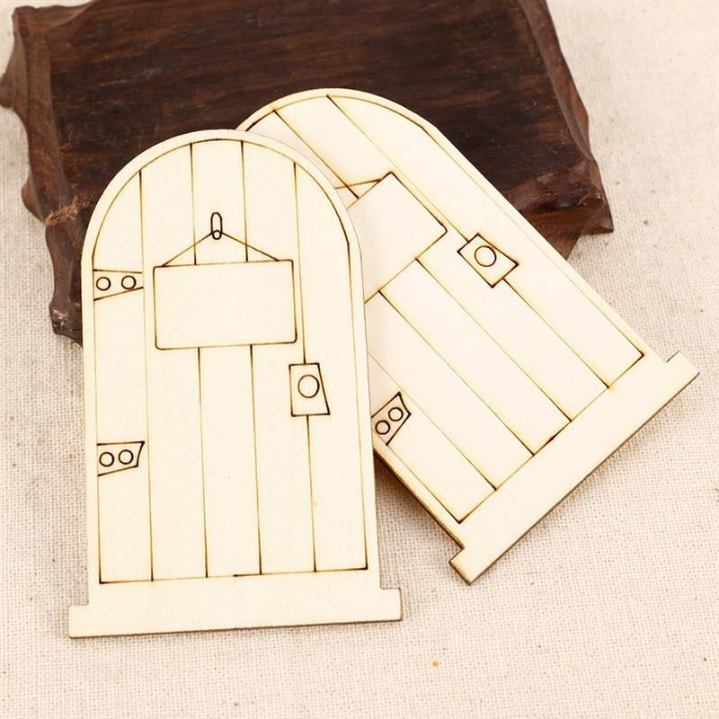 Unpainted Wooden Fairy Doors, 50-Pack Garden Ornaments by HitMyNeed