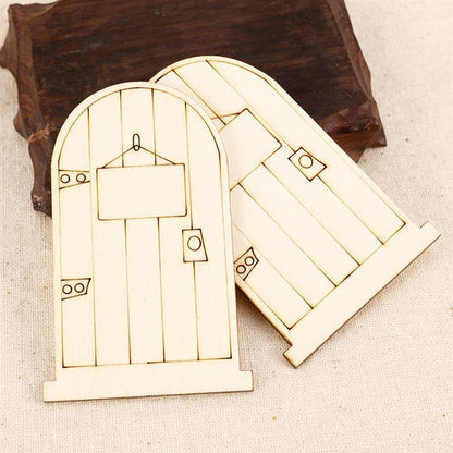 Unpainted Wooden Fairy Doors, 50-Pack Garden Ornaments by HitMyNeed