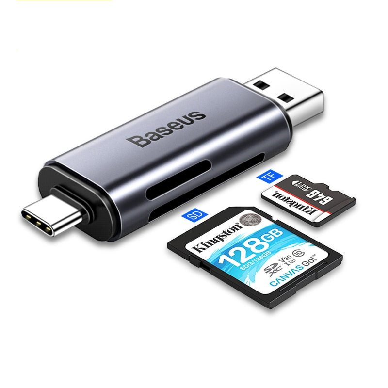 USB 3.0 OTG Card Reader with USB-C and USB-A Ports by HitMyNeed
