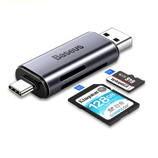 USB 3.0 OTG Card Reader with USB-C and USB-A Ports by HitMyNeed
