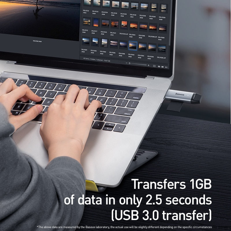 USB 3.0 OTG Card Reader with USB-C and USB-A Ports by HitMyNeed