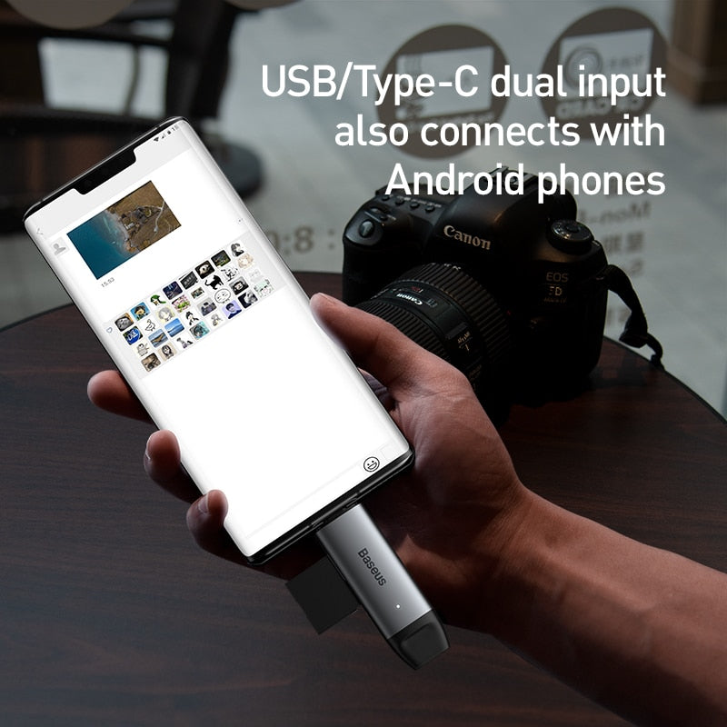 USB 3.0 OTG Card Reader with USB-C and USB-A Ports by HitMyNeed